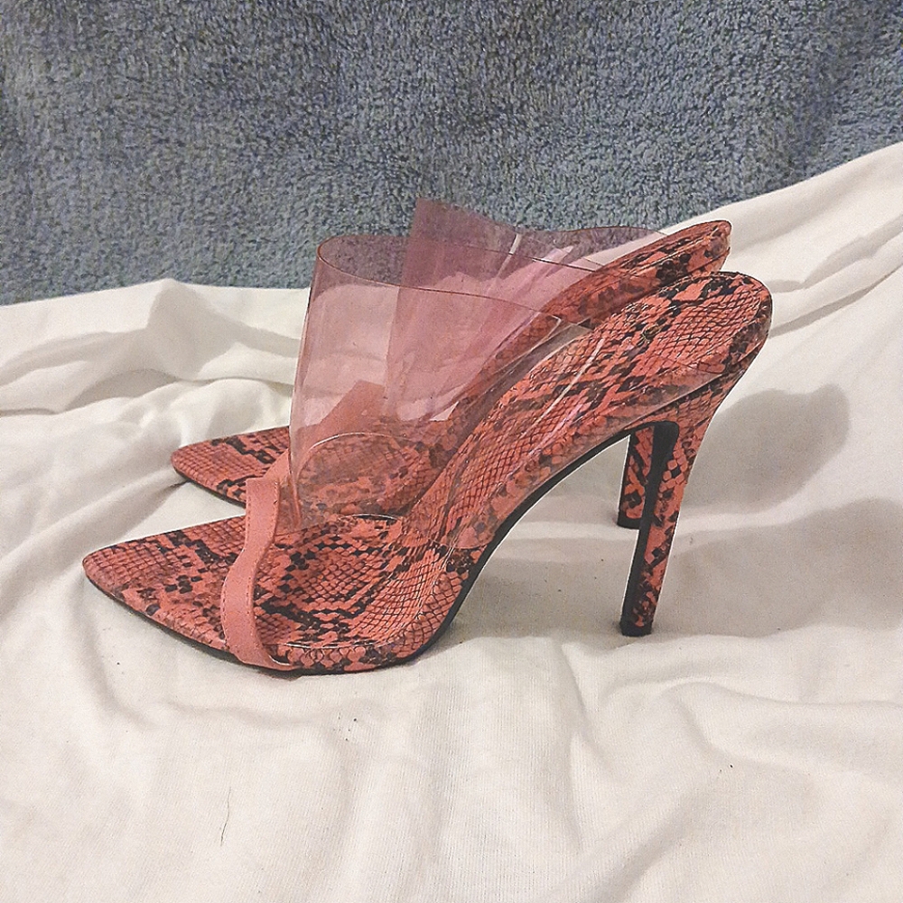 Pink Snakeskin Women's Heels